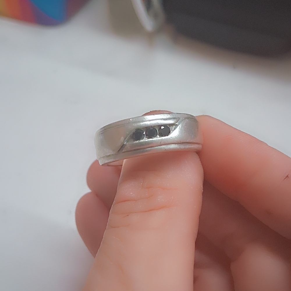Silver Ring with Black Onyx Stones